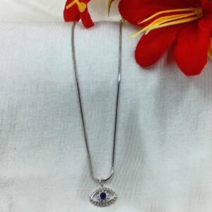 Silver-toned Evil Eye Pendant Necklace from www.radiantjewels.store