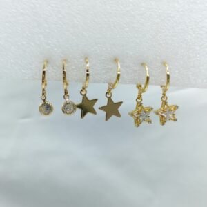 Golden Hoop Earrings Set