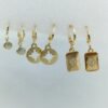 Golden Starburst Charm Earrings Set