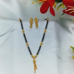 Gold Plated Mangalsutra with Earrings – www.radiantjewels.store