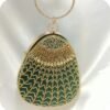 Velvet Gold Beaded Ring-Handle Clutch | www.radiantjewels.store
