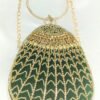 Velvet Gold Beaded Ring-Handle Clutch | www.radiantjewels.store