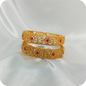 Traditional Floral Pearl Bangles | www.radiantjewels.store