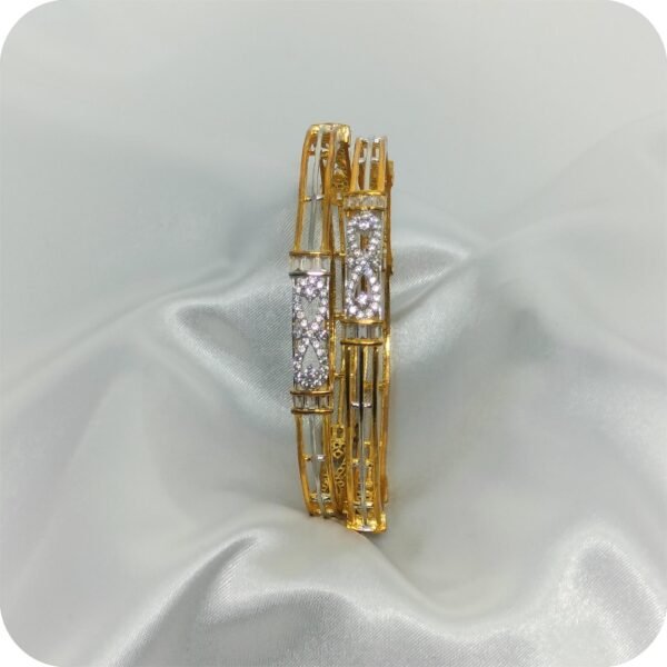 Zircon Dual-Tone Bangle | www.radiantjewels.store