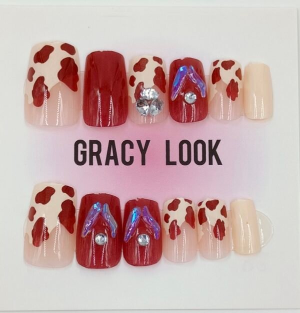 “Cow‑Print Press‑On Nails | www.radiantjewels.store