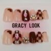 Nude-Maroon Press-on Nails | www.radiantjewels.store