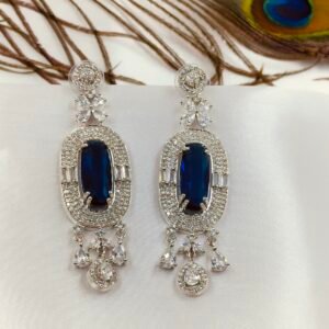 Midnight Blue CZ Earrings – Shop now at www.radiantjewels.store