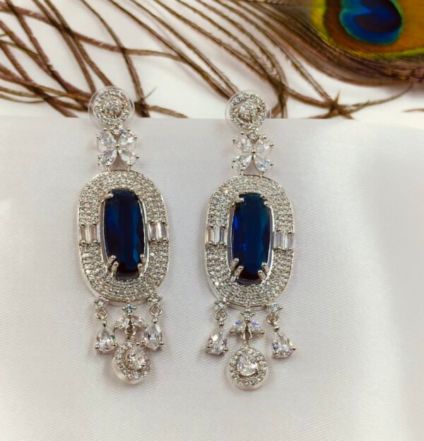 Midnight Blue CZ Earrings – Shop now at www.radiantjewels.store