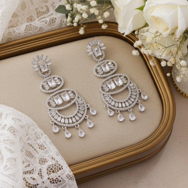 Layered CZ Chandelier Earrings RJS | Radiant Jewels Store