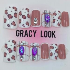 Leopard Print Press-On Nails | www.radiantjewels.store