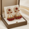 Maroon Kundan Jhumki Earrings | Radiant Jewels Store