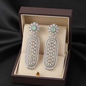 Mint Green CZ Earrings| Radiant Jewels Store