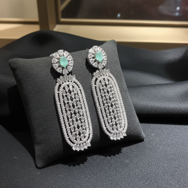 Mint Green CZ Earrings RJS| Radiant Jewels Store