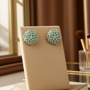 Mint Green Floral Studs | Radiant Jewels Store