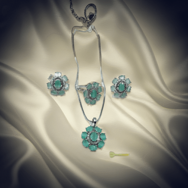 Mint-Green-Floral-Jewelry-Set | Radiant Jewels Store