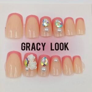 Nude-Pink Press-On Nails | www.radiantjewels.store