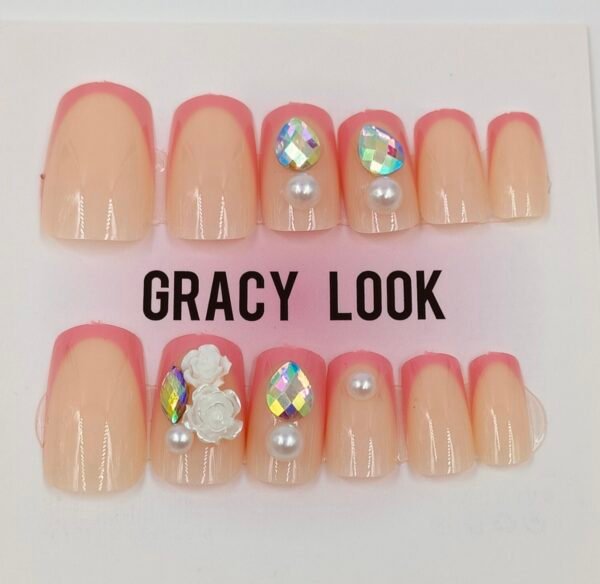 Nude-Pink Press-On Nails | www.radiantjewels.store