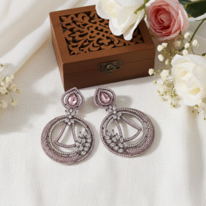 Pink CZ Crystal Earrings| Radiant Jewels Store