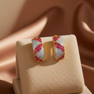 Pink CZ Hoop Earrings| Radiant Jewels Store