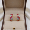 Pink CZ Hoop Earrings RJS | Radiant Jewels Store