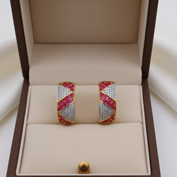 Pink CZ Hoop Earrings RJS | Radiant Jewels Store