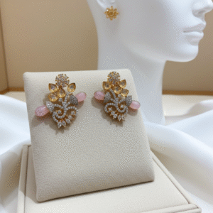 Pink CZ Stud Earrings | Radiant Jewels Store