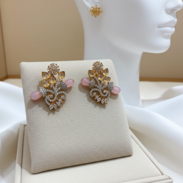 Pink CZ Stud Earrings | Radiant Jewels Store