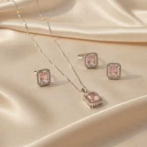 Pink Crystal Pendant Set | Radiant Jewels Store