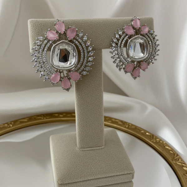 Pink Statement Zircon Studs RJS | Radiant Jewels Store