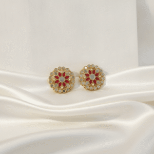 Red Mirror Floral Studs | Radiant Jewels Store