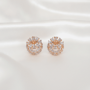 Rose Gold  Zircon Studs | Radiant Jewels Store
