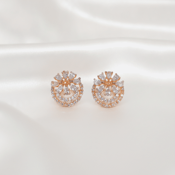Rose Gold  Zircon Studs | Radiant Jewels Store