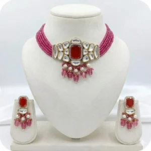 Ruby Kundan Necklace Set | Radiant Jewels Store