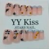 Black Floral Press on nails | Radiant Jewels Store