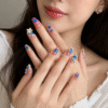 blue heart nails | Radiant Jewels Store
