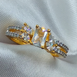 Gold Plated AD Studded Ring | www.radiantjewels.store