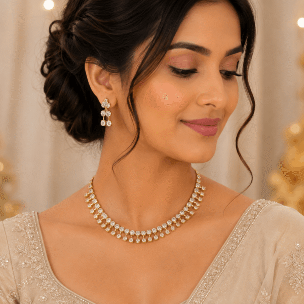 CZ Stone Necklace Set rjs 1 | Radiant Jewels Store