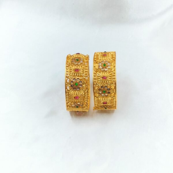 Gold Stone Bangles | www.radiantjewels.store