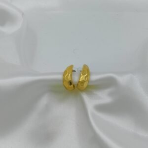Chunky Golden Textured Hoops – www.radiantjewels.store