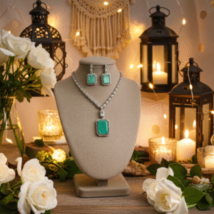 Mint Green CZ Necklace Set | Radiant Jewels Store