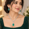 Mint Green CZ Necklace Set rjs1 | Radiant Jewels Store