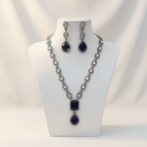 Navy-Blue CZ Set | Radiant Jewels Store