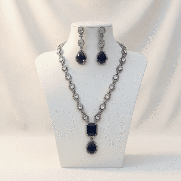 Navy-Blue CZ Set | Radiant Jewels Store