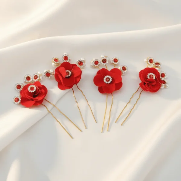 Rose & Pearl Hair Pins | Radiant Jewels Store