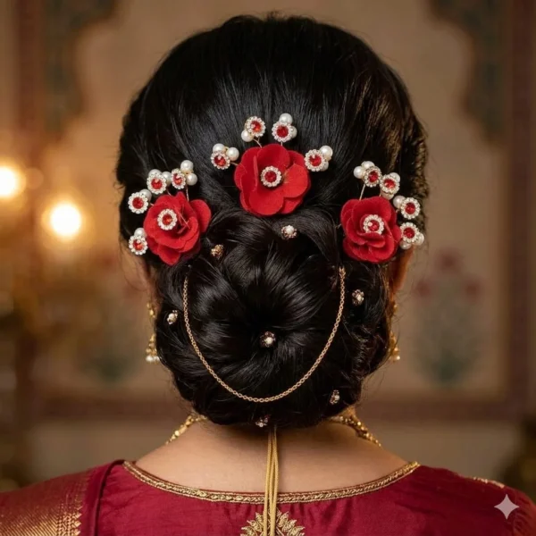 Rose & Pearl Hair Pins RJS| Radiant Jewels Store