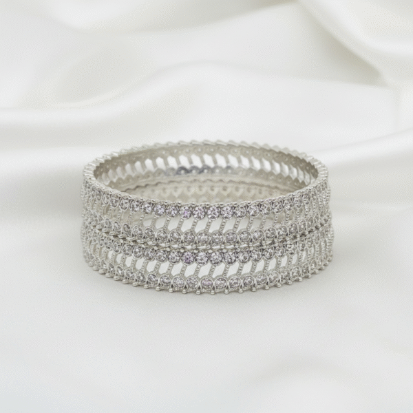 Silver Plated Designer Bangles RJS | Radiant Jewels Store