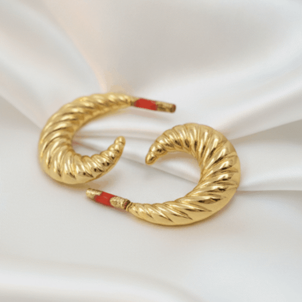 Twisted Gold Hoop Earrings