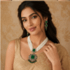 Wedding jewellery set with pearls & green stones rjs1| Radiant Jewels Store
