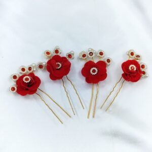 rose& pearl hair pins