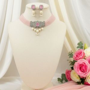 AD Pink Choker Set rj | Radiant Jewels Store